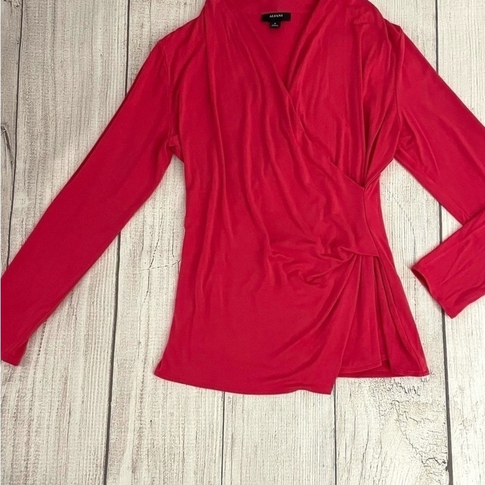 Alfani Bold Red Wrap Blouse